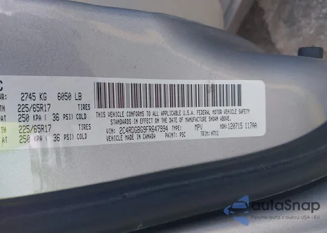 2015 Dodge Grand Caravan Se z USA, uszkodzony, nr VIN 2C4RDGBG9FR647994